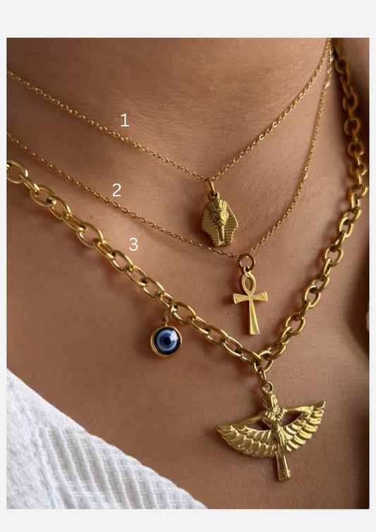 مجموعة قلادات من الفولاذ المقاوم للصدأ