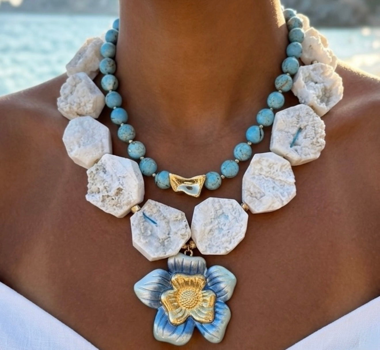 Raw Earth & Turquoise Bloom