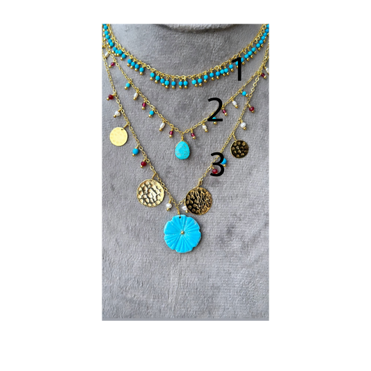 Treasures of Sinai – Handcrafted Silver Necklace with Turquoise, Agate & Pearls