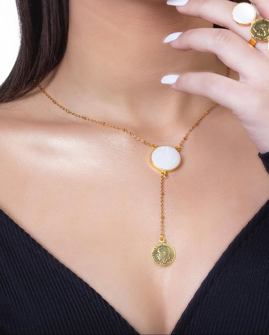 Gold-Plated Brass Shell Necklace