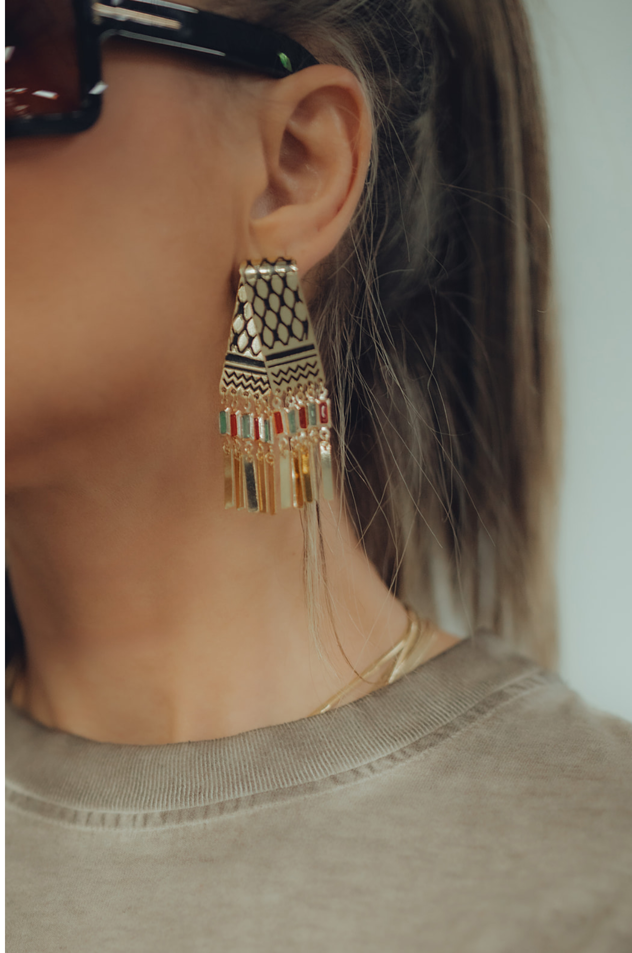 Palestinian Kufiya Design Earring