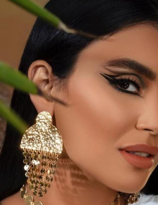 Hammered Gold-Plated Brass Earrings with Layered Chain Drops