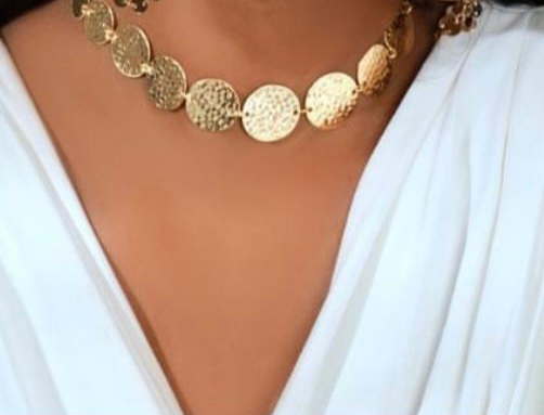 Hammered Gold-Plated Brass Choker