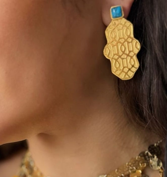 Gold plated earing