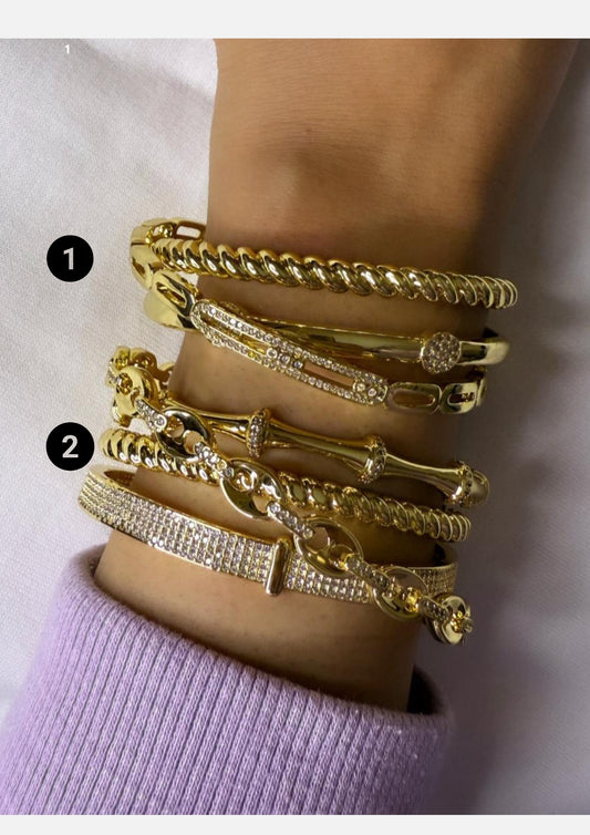 Gold Plated Bangel Set
