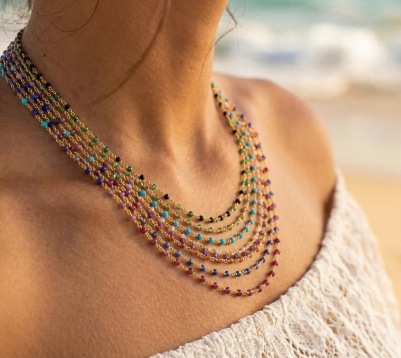 Silver Necklaces with Gemstone 💎