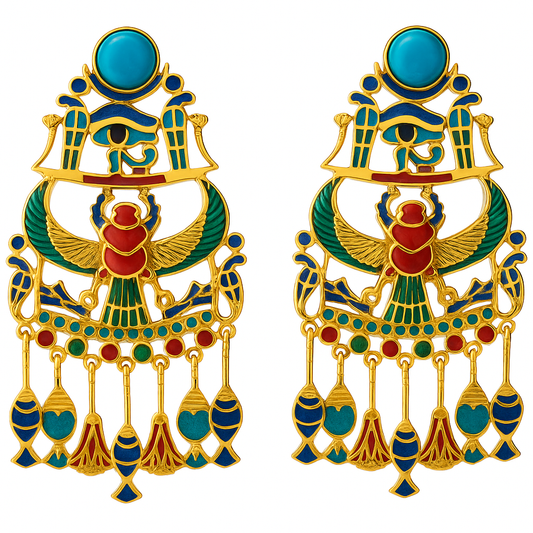 A scarab Pharaonic style earrings