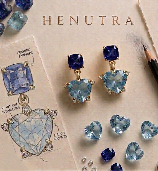 Sapphire & Sea Earrings