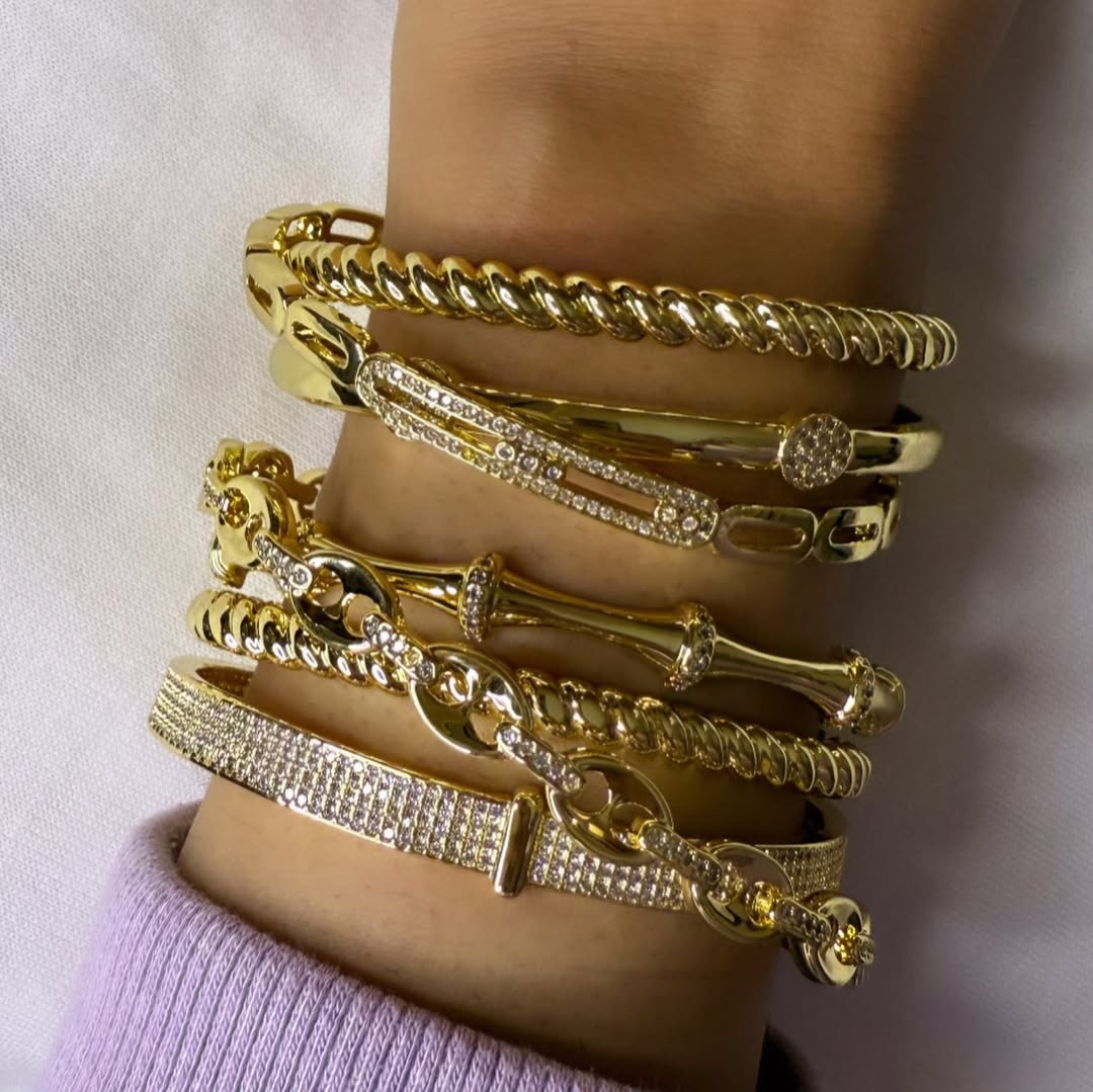 Gold Plated Bangel Set