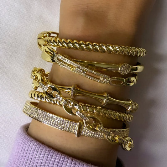 Gold Plated Bangel Set