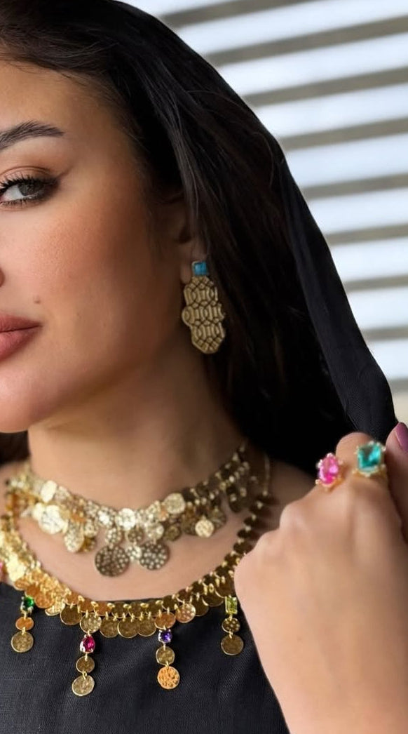 Silver Ring Plated in Gold with Gemstone