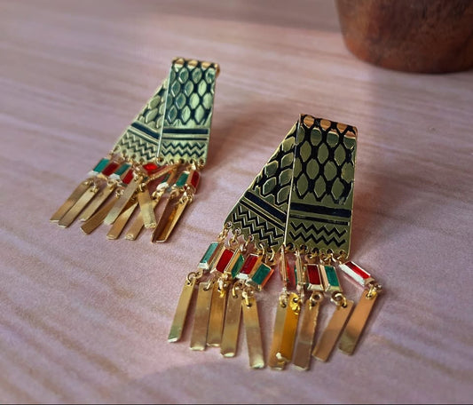 Palestinian Kufiya Design Earring