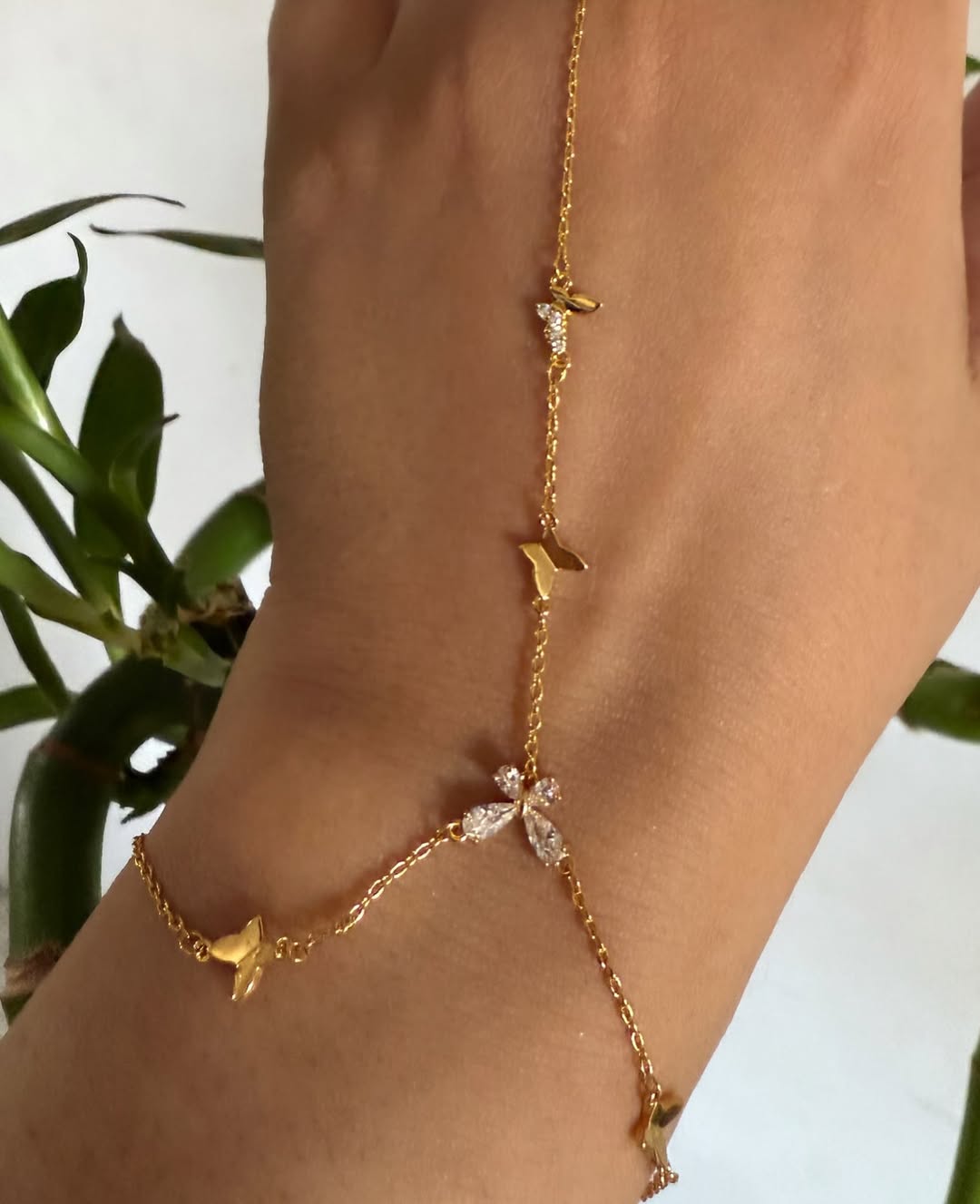 Gold plated hand chain