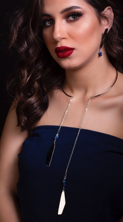 Modern Elegance – Silver-Plated Brass Necklace