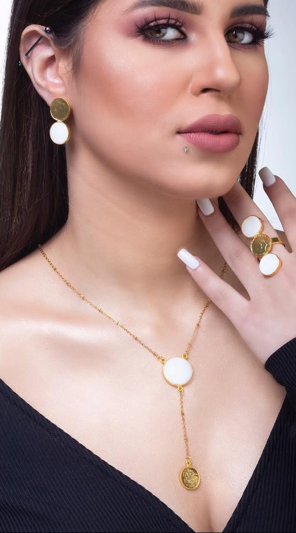 Gold-Plated Brass Ring with Natural Shell