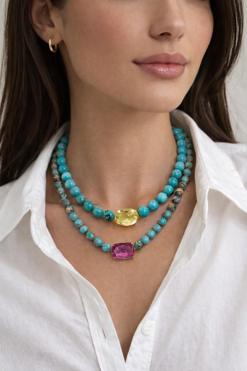 2 Turquoise Bead Necklaces