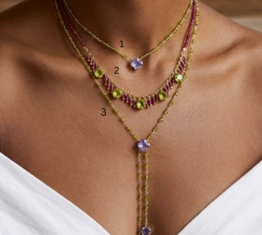 Y-Shaped Necklace with Gemstone