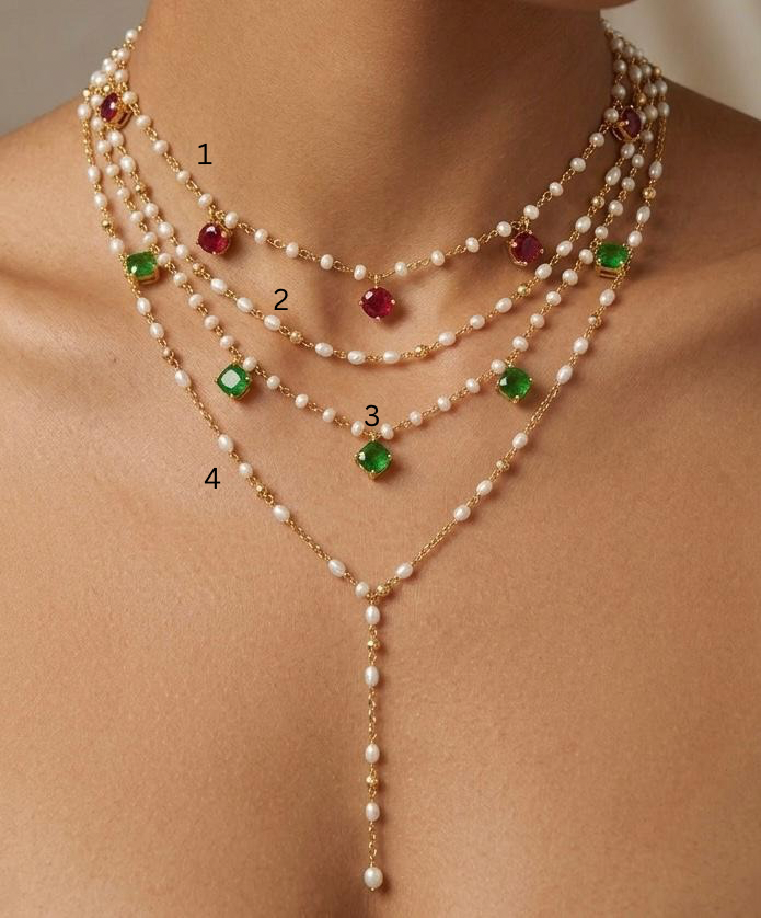 Pearl & Gemstone Silver Necklaces