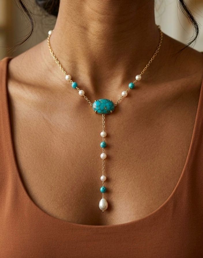Natural Sinai turquoise Necklace