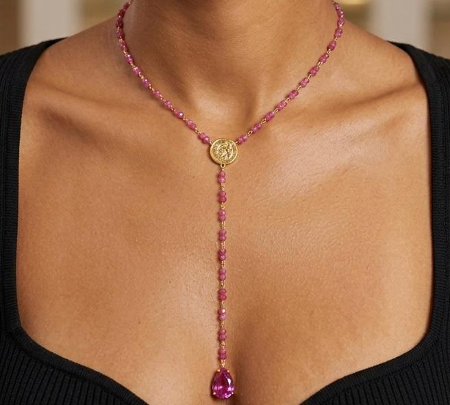 Cherry Quartz Silver Necklaces