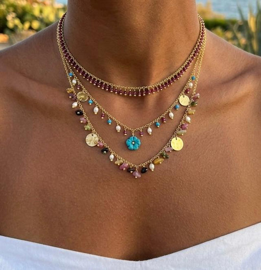 Silver Necklaces with Gemstones