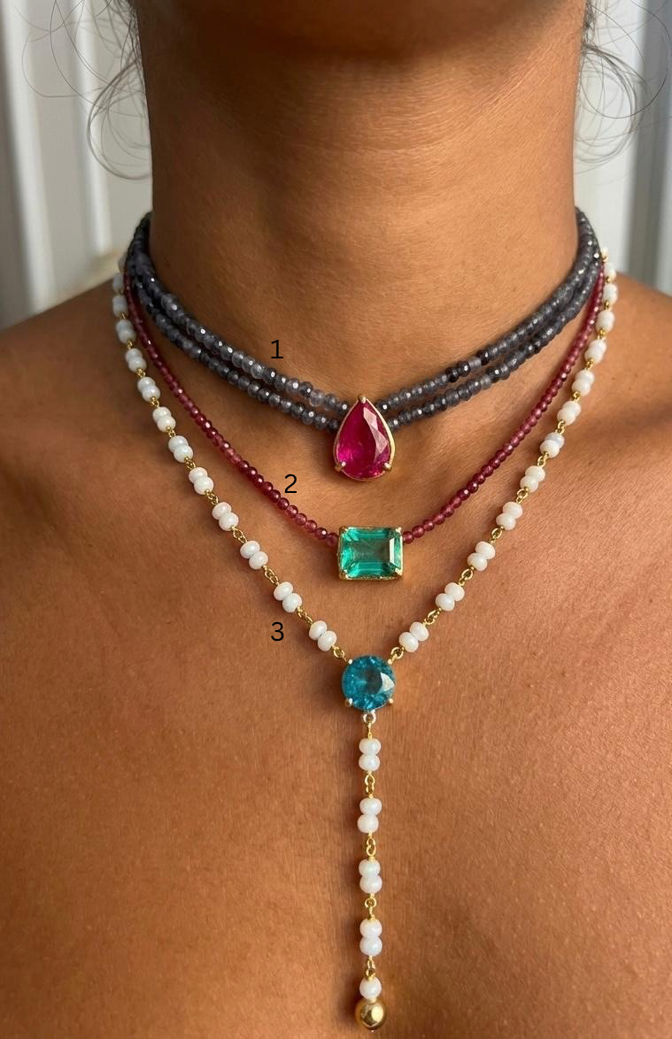 Silver Necklaces With Gemstone