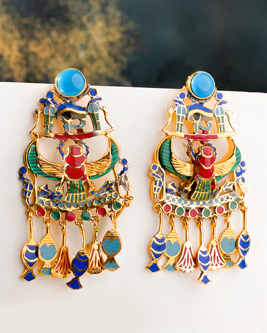 A scarab Pharaonic style earrings