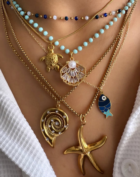 Gold-Plated Layered Necklace Set