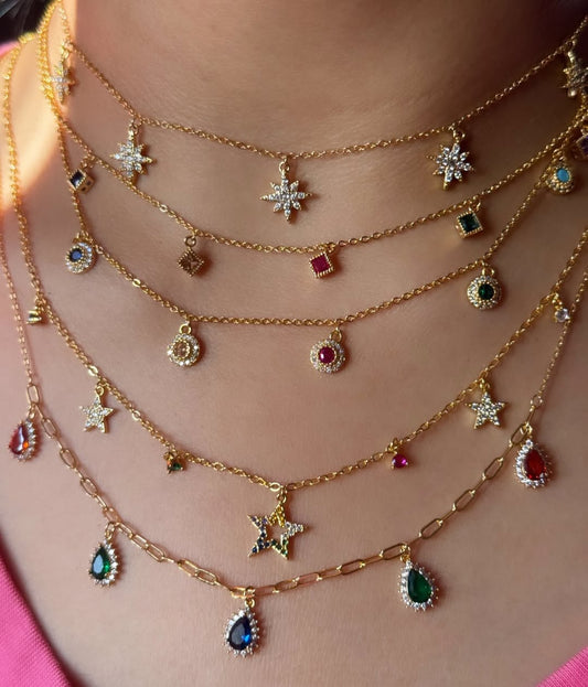 Gold-Plated Layered Necklace Set