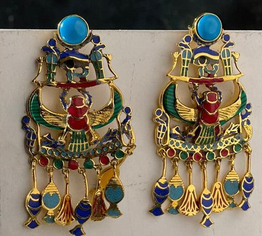 A scarab Pharaonic style earrings
