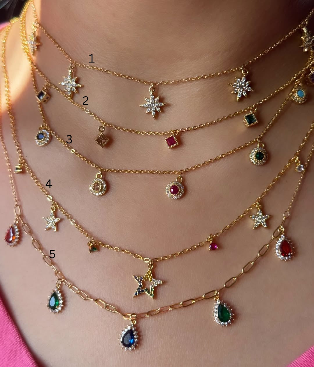 Gold-Plated Layered Necklace Set