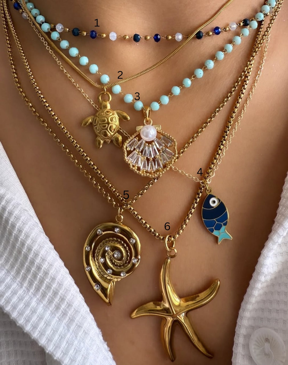 Gold-Plated Layered Necklace Set