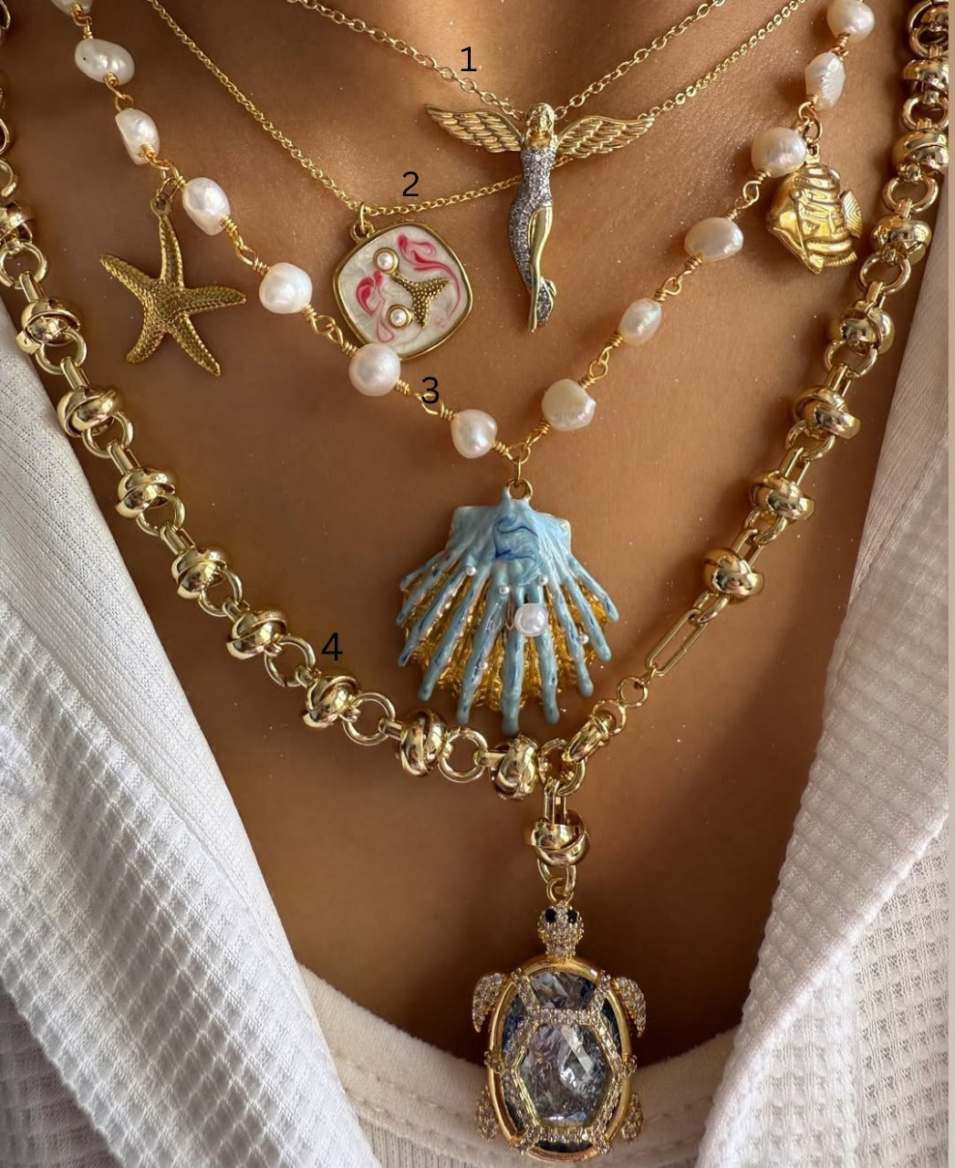 Gold-Plated Layered Necklace Set