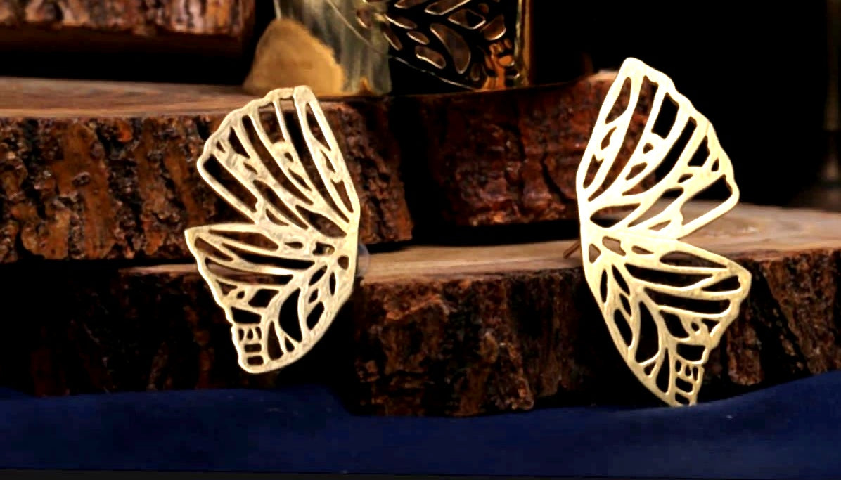 Handcrafted butterfly-shaped earrings